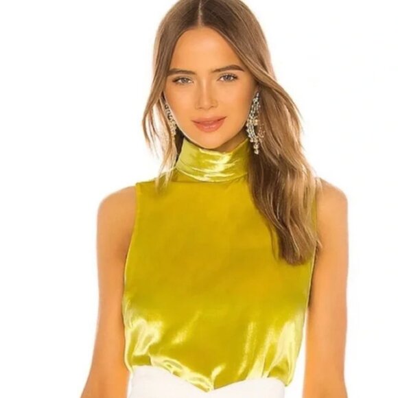 NWOT Amanda uprichard fleurette tank in acid yellow - Picture 1 of 8